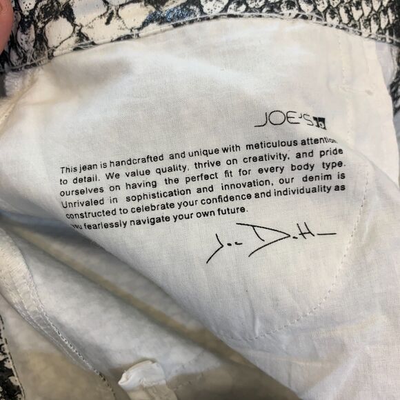 Joe's Jeans High Rise Scaled Python Snake Pants Womens 27 White Black Cigarette - Picture 14 of 16